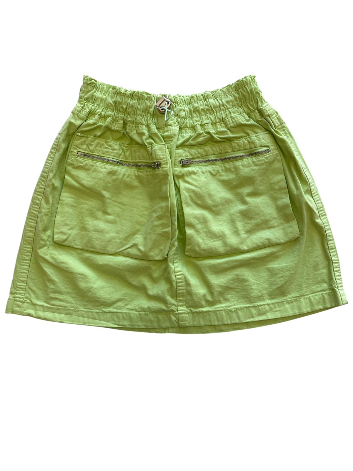 Saia Verde com Elástico e Bolsos