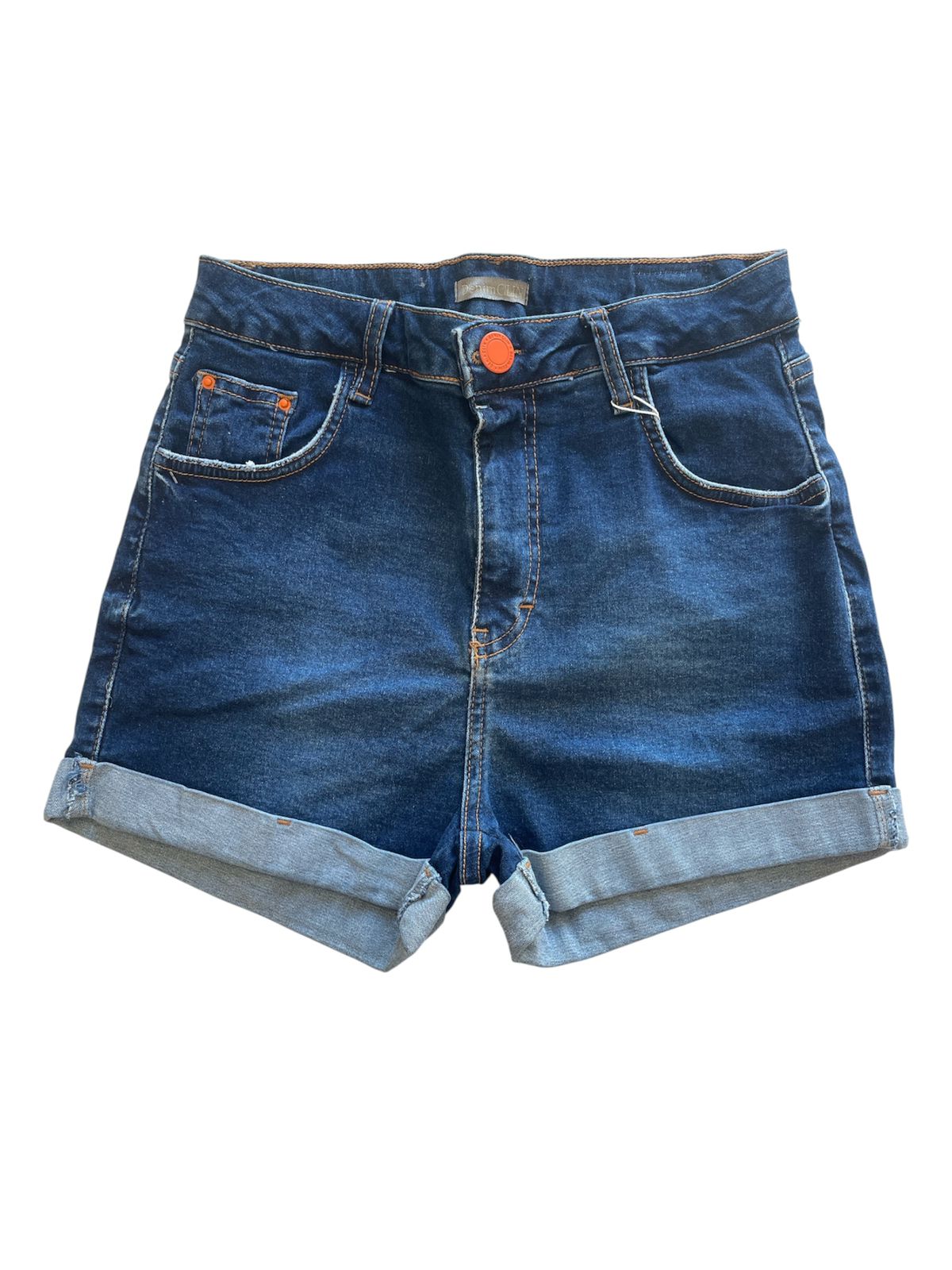 Shorts Jeans Médio com Barra Dobrada