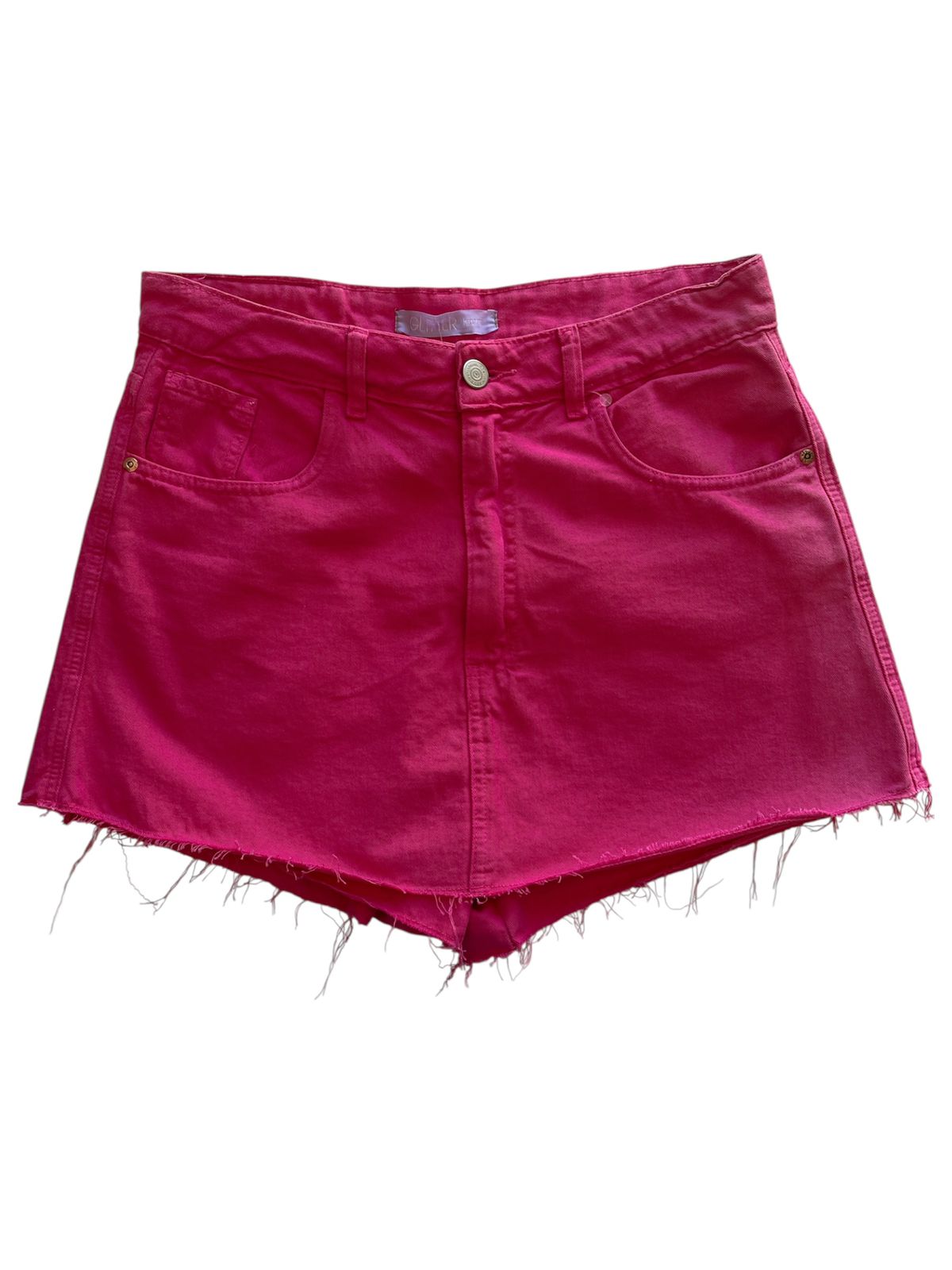 Shorts Jeans Rosa Pink com Barra Desfiada